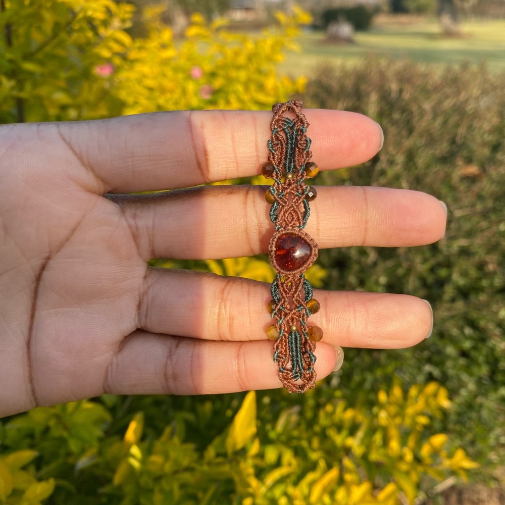 Garnet Macrame Bracelet